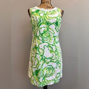 Lilly Pulitzer Mila Resort White Heart Breaker Jacquard Lace Trim Shift Dress